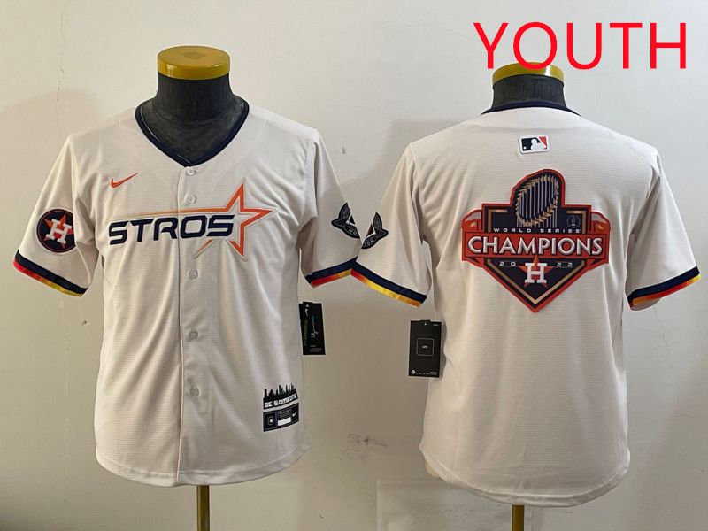 Youth Houston Astros Blank Cream three generations Joint Name 2025 Nike MLB Jersey style 41422->youth mlb jersey->Youth Jersey